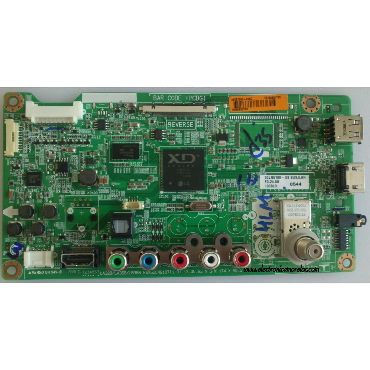 MAIN / LG EBT62681723 / EAX65049107(1.0) / PANEL`S HC500DUN-VCFP1-11XX / LC500DUE (SF)(R2) / MODELO 50LN5100-UB BUSJLHR
