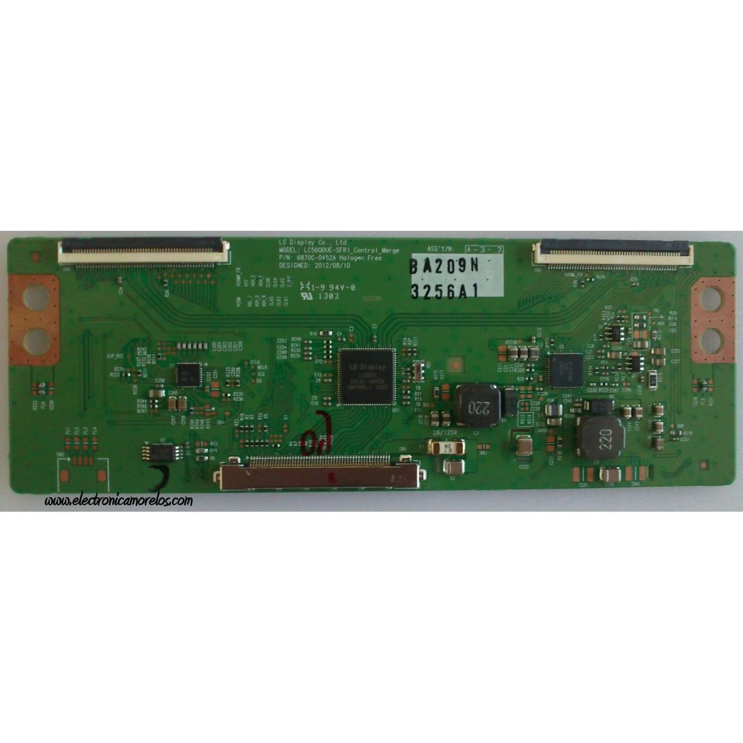 T-CON PARA TV LG / NUMERO DE PARTE 6871L-3256A / 6870C-0452A / 3256A / PANEL LC500DUE / MODELOS 50LN5750-UH / 50LN5700-UH / 50LN5200-UB / 50LN5400-UA / 50LN5600-UI / 50LN5100-UB / 50LA6200-UA / 50LA6205-UA / 50L1350U / 50L4300U / 50L4300UC