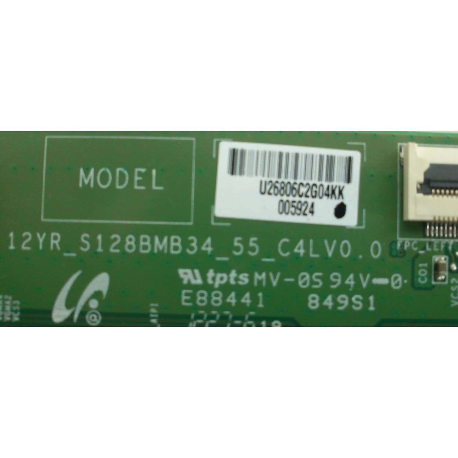 T-CON / VIZIO LJ94-26806C / 26806C / 12YR_S128BMB34_55_C4LV0.0 / PANEL LTA550HJ13-C01 / MODELO M550VSE LWJSNKBN - Imagen 2