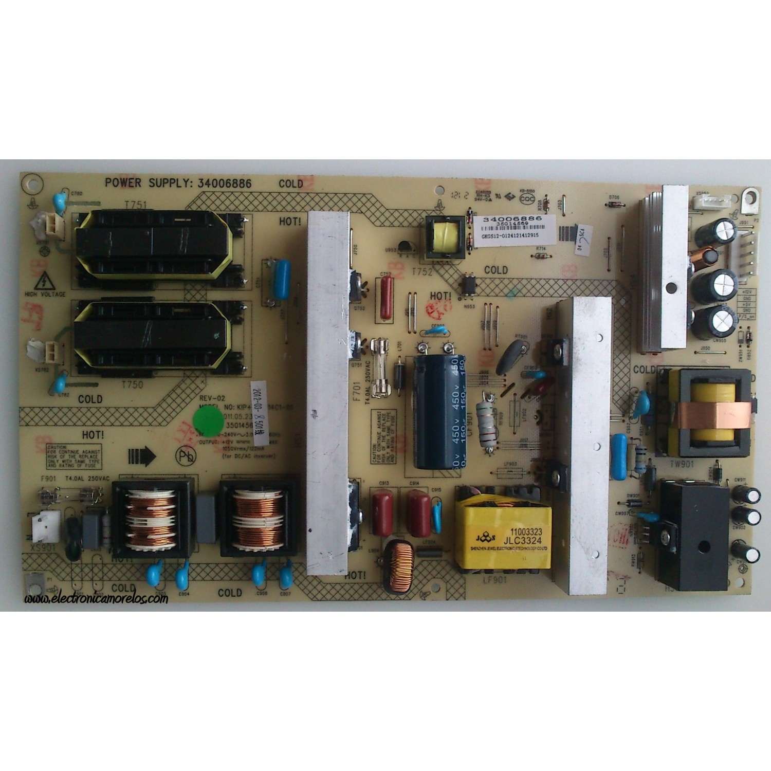FUENTE DE PODER / KONKA 34006886 / 35014569 / GKGS12-012412 / MODELO	