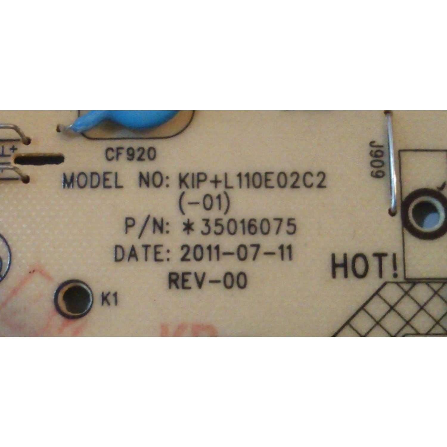 FUENTE DE PODER / KONKA 35016075 / 34007238 / KIP+L110E02C2 / GKGW12-0018120 / MODELO LED37IS95N	 - Imagen 3