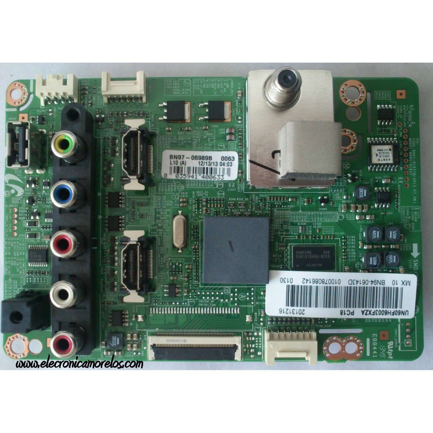 MAIN PARA TV SAMSUNG / NUMERO DE PARTE BN94-06143D / BN41-01937B / BN97-06989B / PARTE SUSTITUTA BN94-06418K / PANEL CY-DF600CGSV3H / MODELOS UN60EH6003 / UN60EH6003FXZA HH01 / UN60FH6003FXZA HH01