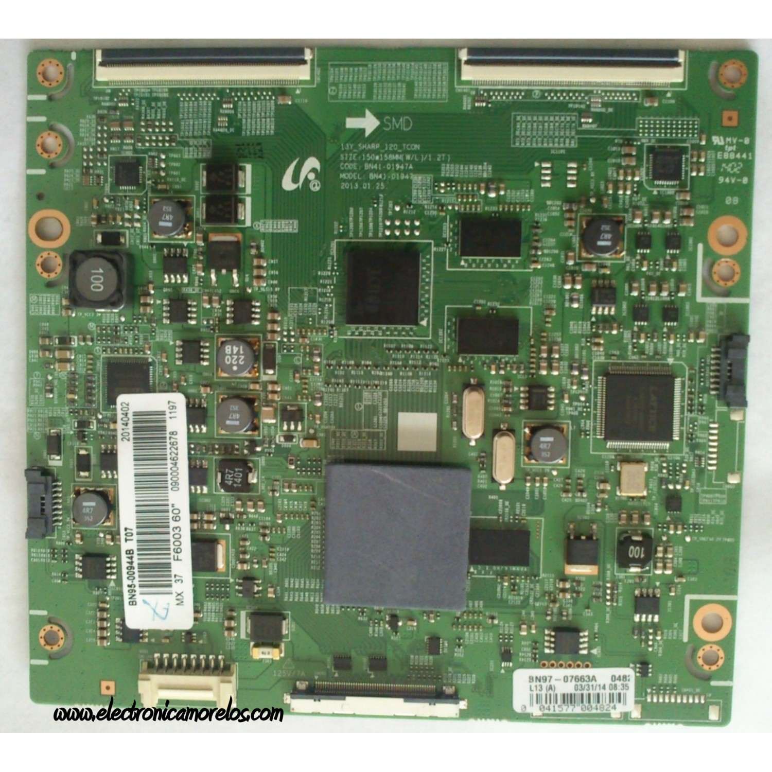 T-CON / SAMSUNG BN95-00944B / BN97-07663A / BN41-01947A / PANEL DF600CGSV2H / CY-DF600CGSV2H / MODELOS UN60FH6200FXZA HH01 / UN60H6203AFXZA HH01 / UN60EH6003FXZA IH02