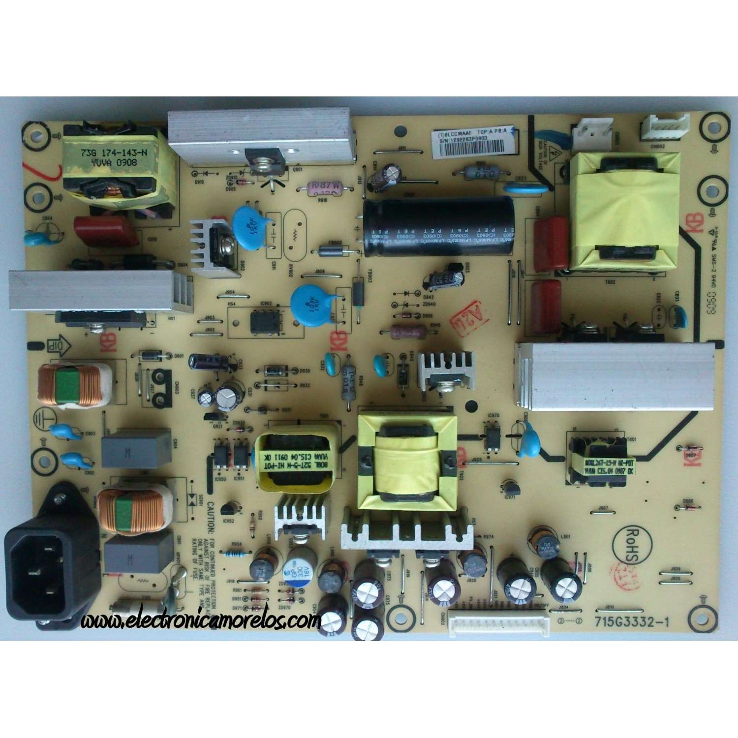 FUENTE DE PODER / INSIGNIA ADTV8LCCMAAF / 8LCCMAAF / 715G3332-1 / MODELO NS-L32Q-10A	