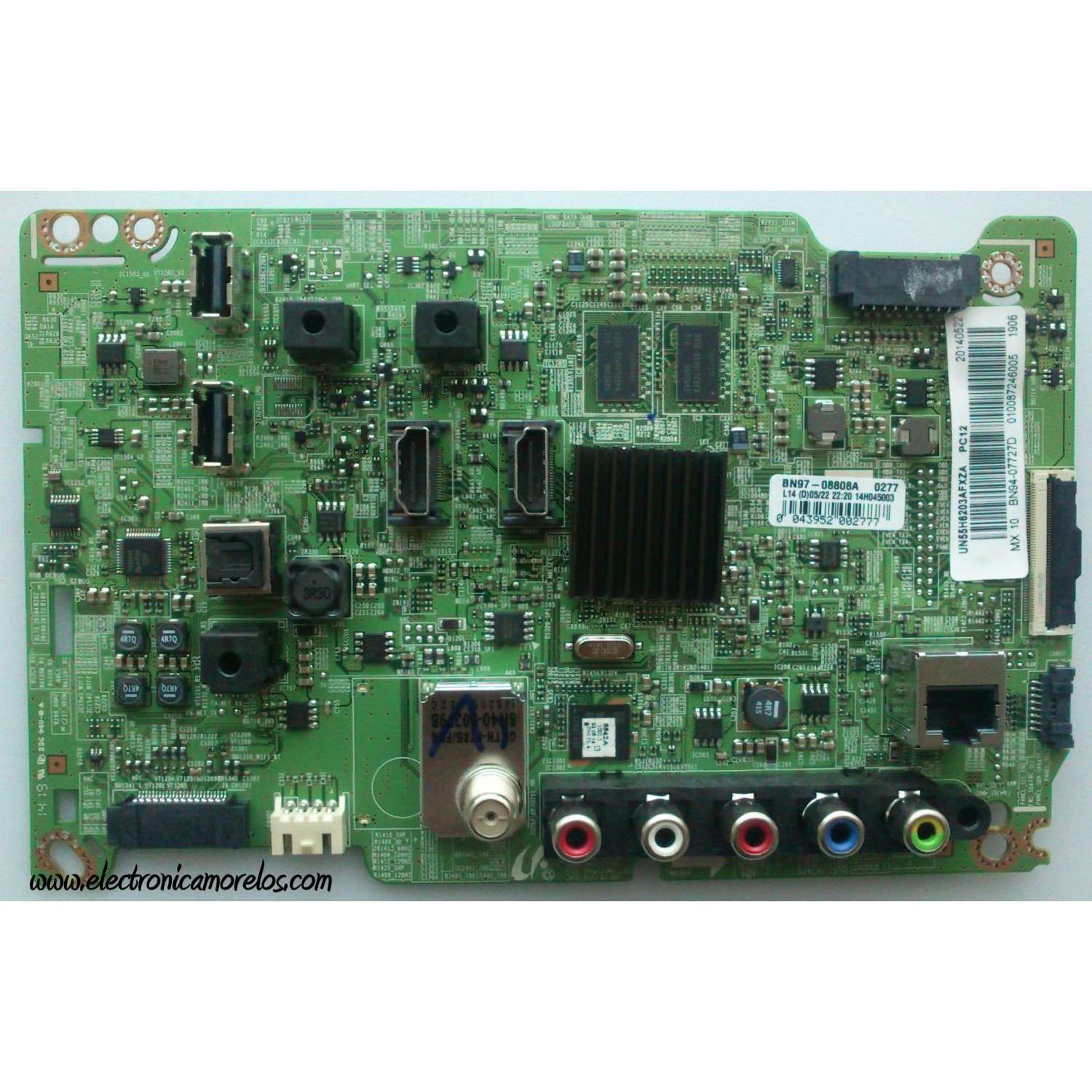 MAIN PARA TV SAMSUNG / NUMERO DE PARTE BN94-07727D / BN41-02245A / BN97-08808A / BN9407727D / PANEL CY-DF550CSLV1H / MODELOS UN55H6203 / UN55H6203AFXZC / UN55H6203AFXZA US01