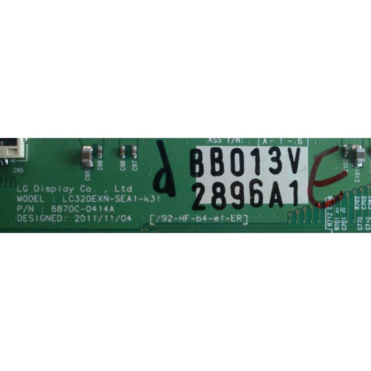 T-CON / LG 6871L-2896A / 6870C-0414A / 2896A / MODELO 32LT560E-UA.AUSWLJR - Imagen 2