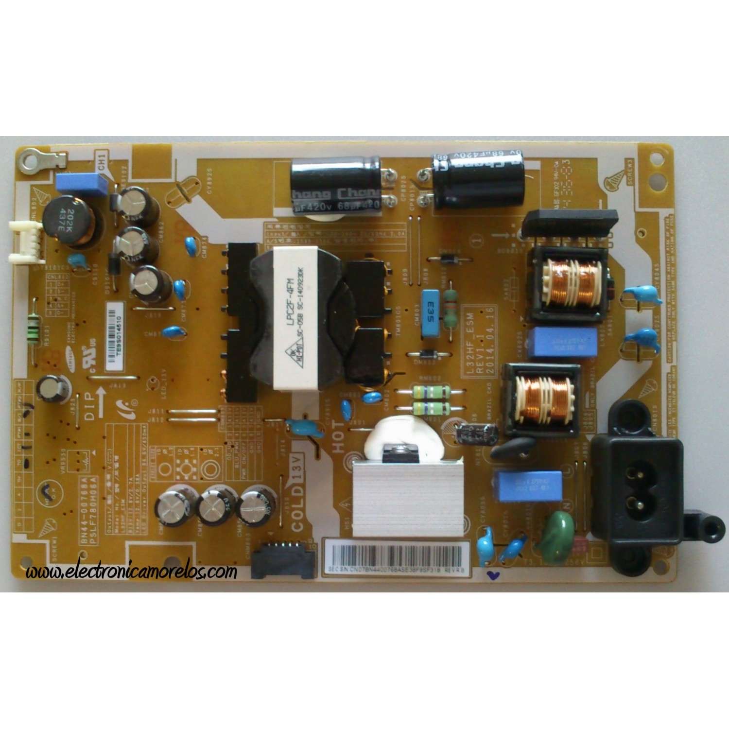 FUENTE DE PODER PARA TV SAMSUNG / NUMERO DE PARTE BN44-00768A / PSLF780H06A / L32HF_ESM / BN44-00768A / PANEL CY-DF320BGLV1H / MODELO UN32H5201AFXZA TS01 / UN32H5203AFXZA TS01