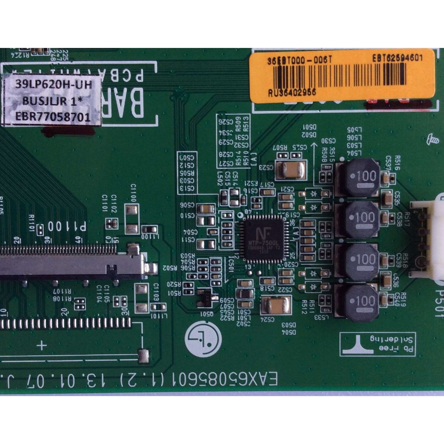 MAIN / LG EBT62594601 / EAX65085601(1.2) / EBR77058701 / PANEL HC390DUN-VCFP1-21XX / MODELOS 39LP620H-UH.BUSJLJR / 39LP620H-UH AUSJLJR - Imagen 2