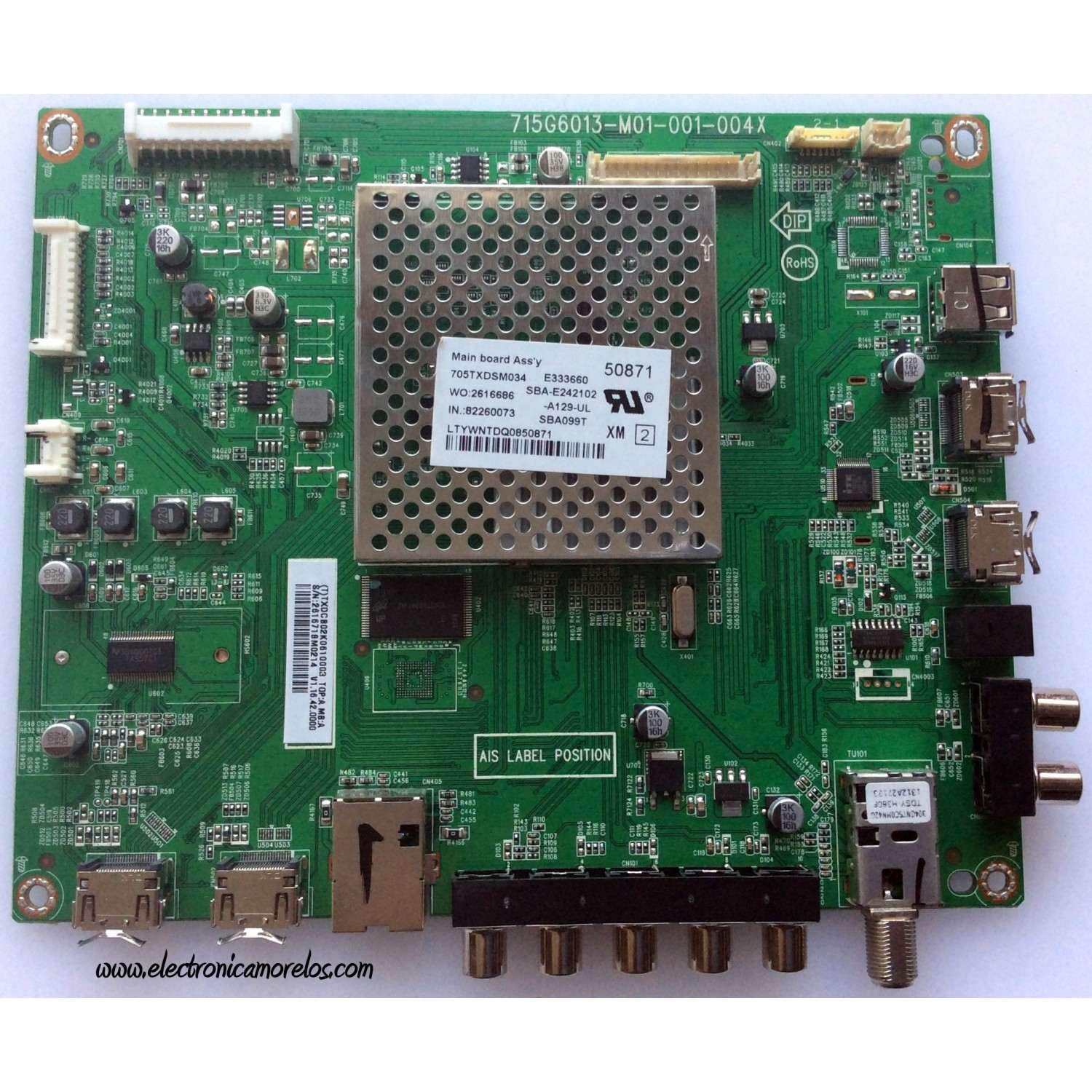 MAIN / VIZIO / TXDCB02K061 / TXDCB02K0610003 / 715G6013-M01-001-004X / MODELO E500i-A1 LTYWNTDQ / PANEL TPT500J1-HVN04 REV.S17TA / SERIE LTYWNTDQ0850871