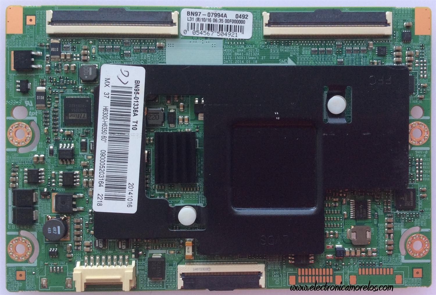 T-CON PARA TV SAMSUNG / NUMERO DE PARTE BN95-01336A / BN97-07994A / BN41-02132A / PARTES SUSTITUTAS BN96-30147A / BN95-01336B / PANEL'S CY-HH060CSSV1H / CY-HH060CSSV2H / MODELOS UN60H6350 / UN60J6300 / HG60N / UA60J62 / UN60H / MAS MODELOS EN DESCRIPCION