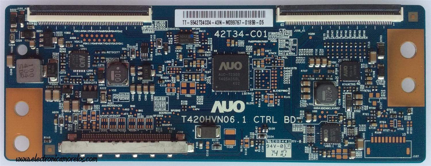 T-CON PARA TV VIZIO / NUMERO DE PARTE 55.42T34.C04 / 5542T34C04 / 42T34-C01 / T420HVN06.1 / PANEL TPT420H2-HVN06 / MODELOS E420-B1 LTMWPTB /  LTFWPTCQ / LTMWPTBQ / LTTWPTGQ / LTYQPTCQ / LTYWPTCQ / DP42D24 P42D24-01 / LED42C45RQ / LE4243 / B421