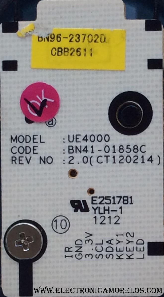 BOTONERA PARA TV / SAMSUNG BN96-23702D / BN41-01858C / MODELO UN60EH6050FXZA HS01	 - Imagen 2