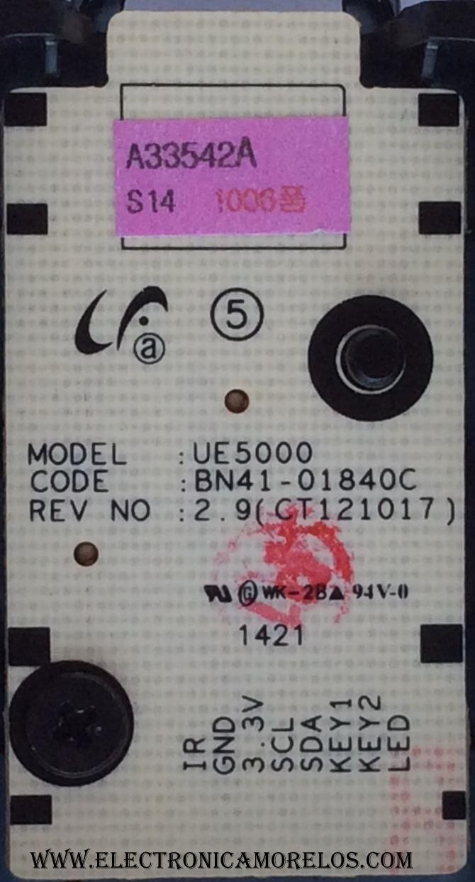 BOTONERA PARA TV / SAMSUNG BN96-33542A / BN41-01840C / MODELO UN32H5201AFXZA TS01	 - Imagen 2