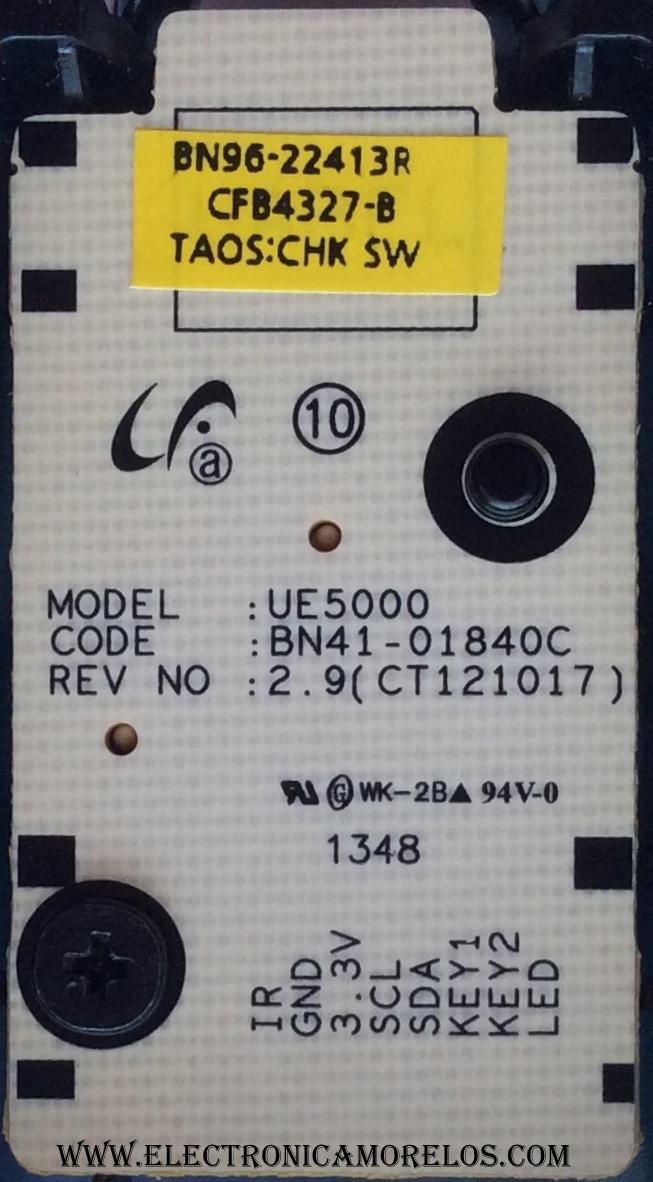 BOTONERA PARA TV / SAMSUNG BN96-22413R / BN41-01840C / MODELO UN46EH5300FXZA UF03	 - Imagen 2
