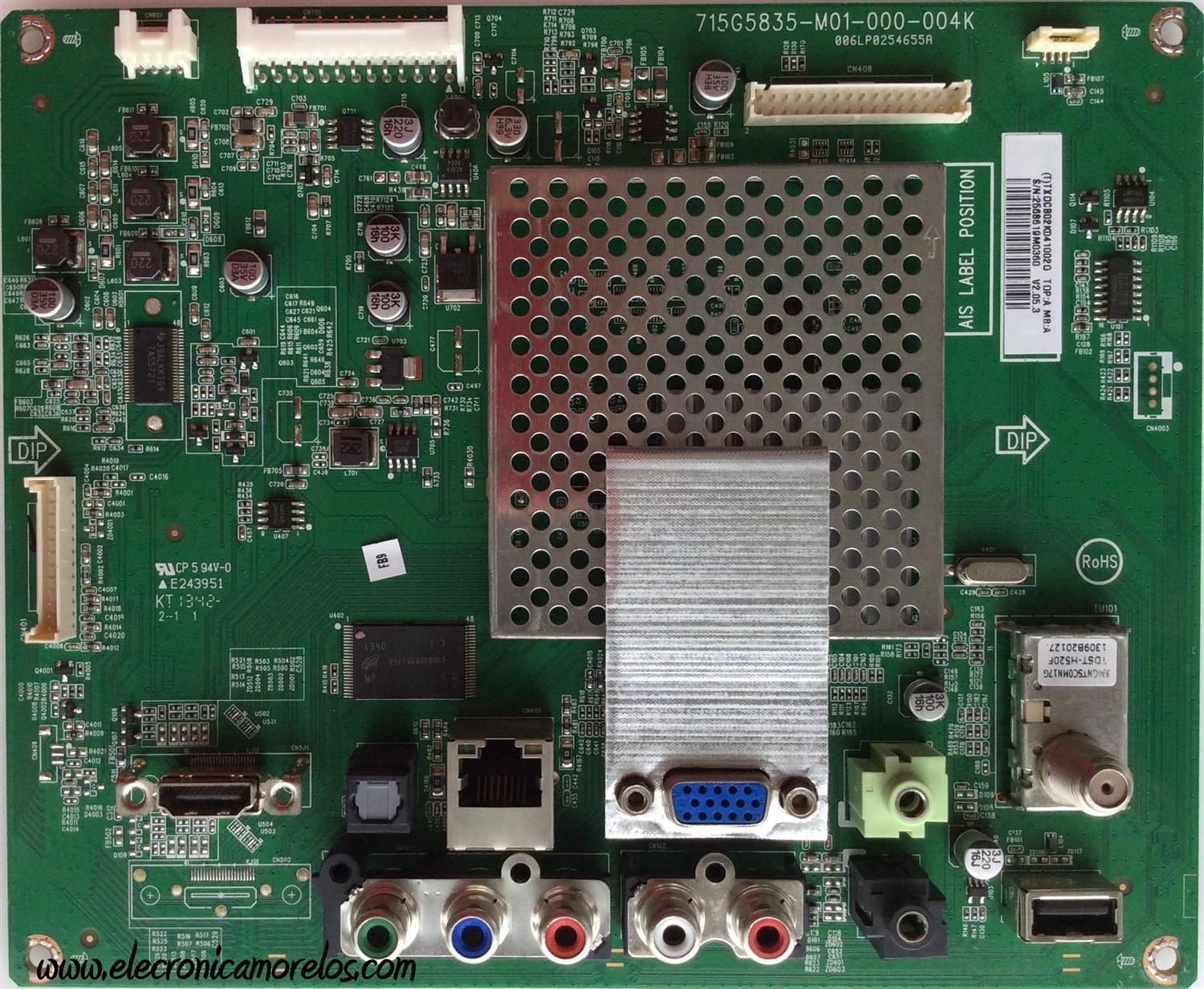 MAIN / VIZIO 756TXDCB02K041 / TXDCB02K041 / 715G5835-M01-000-004K / 006LP0254655A / MODELO E241i-A1	