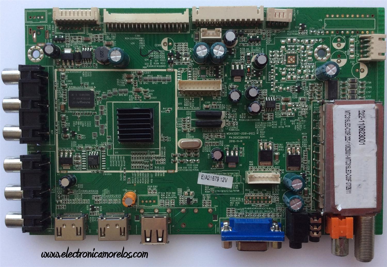MAIN / WESTINGHOUSE 222-110623001 / 303C3207073 / MSAV3207-ZC01-01© / MODELO LD-3280 TW-61401-C032L	