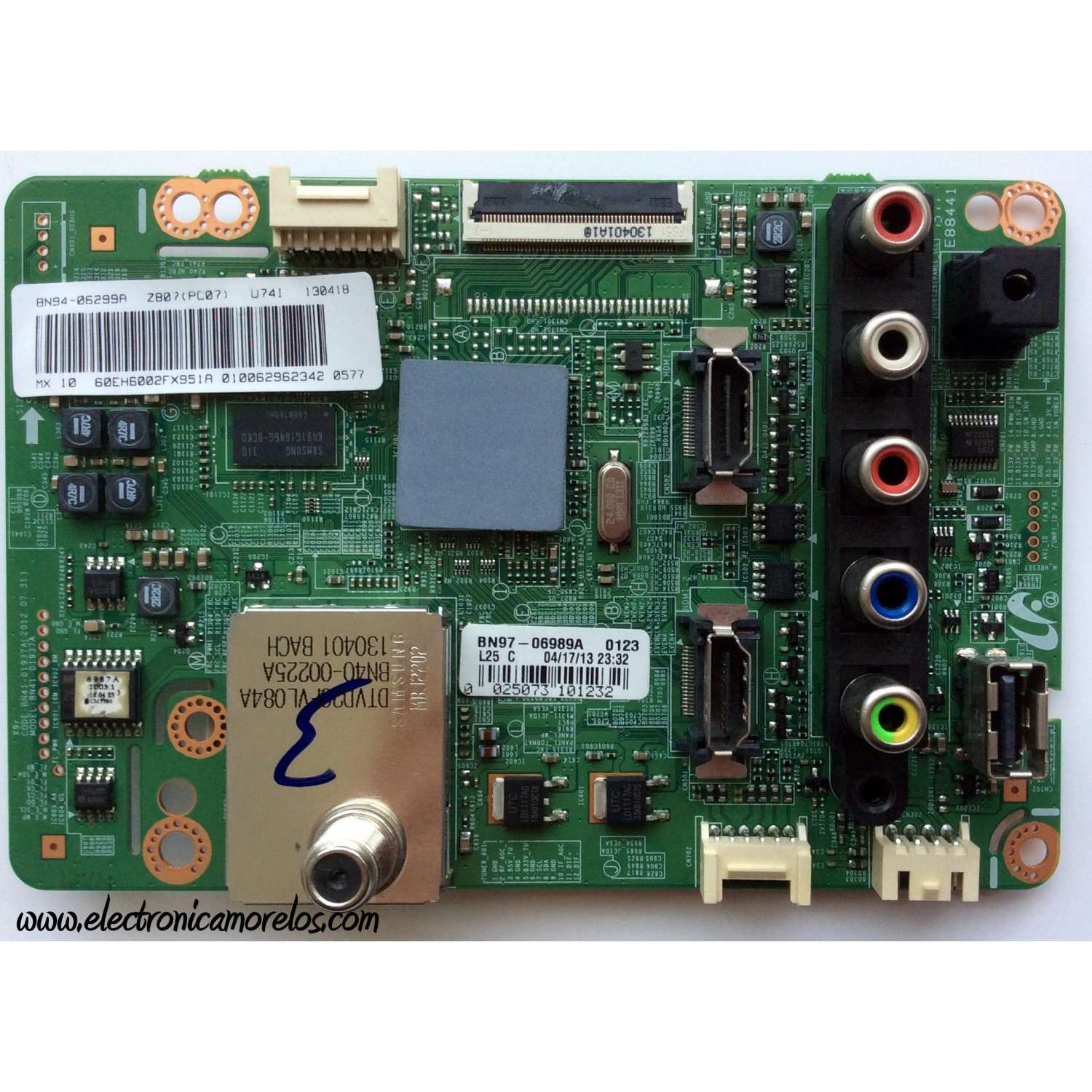 MAIN / SAMSUNG BN94-06299A / BN41-01937A / BN97-06989A / MODELO UN60EH6002FXZA HH01	