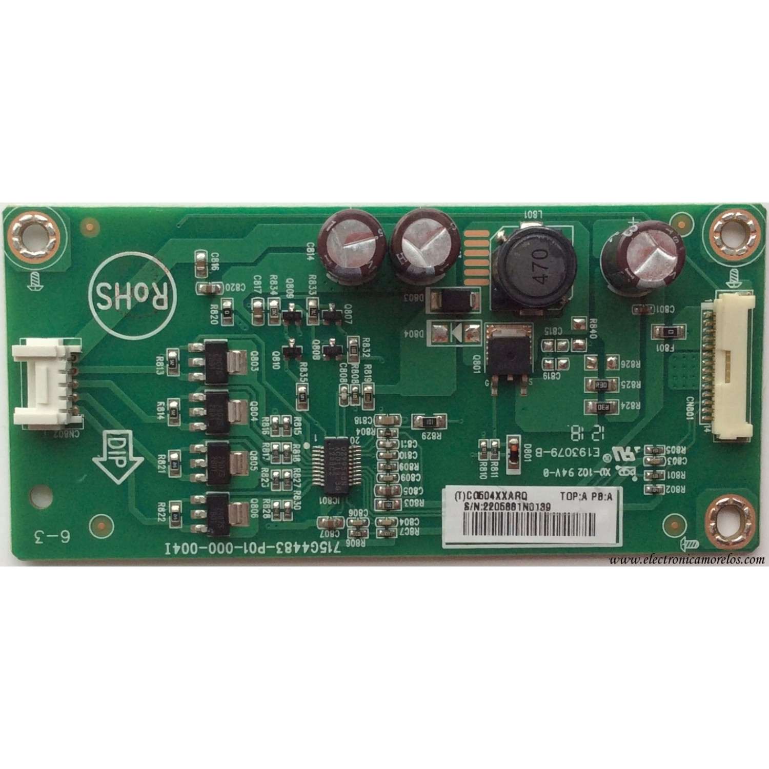 TARJETA DE AUDIO / VIZIO CBPFCG504XXARQ / 715G4483-P01-000-004I / C0604XXARQ / MODELO E261VA LTMXGGLN	