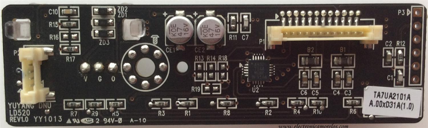TARJETA SENSOR Y LED / LG TA7UA2101A / LD520 REV1.0 / MODELO 47LD520-UA.AUSWLUR	