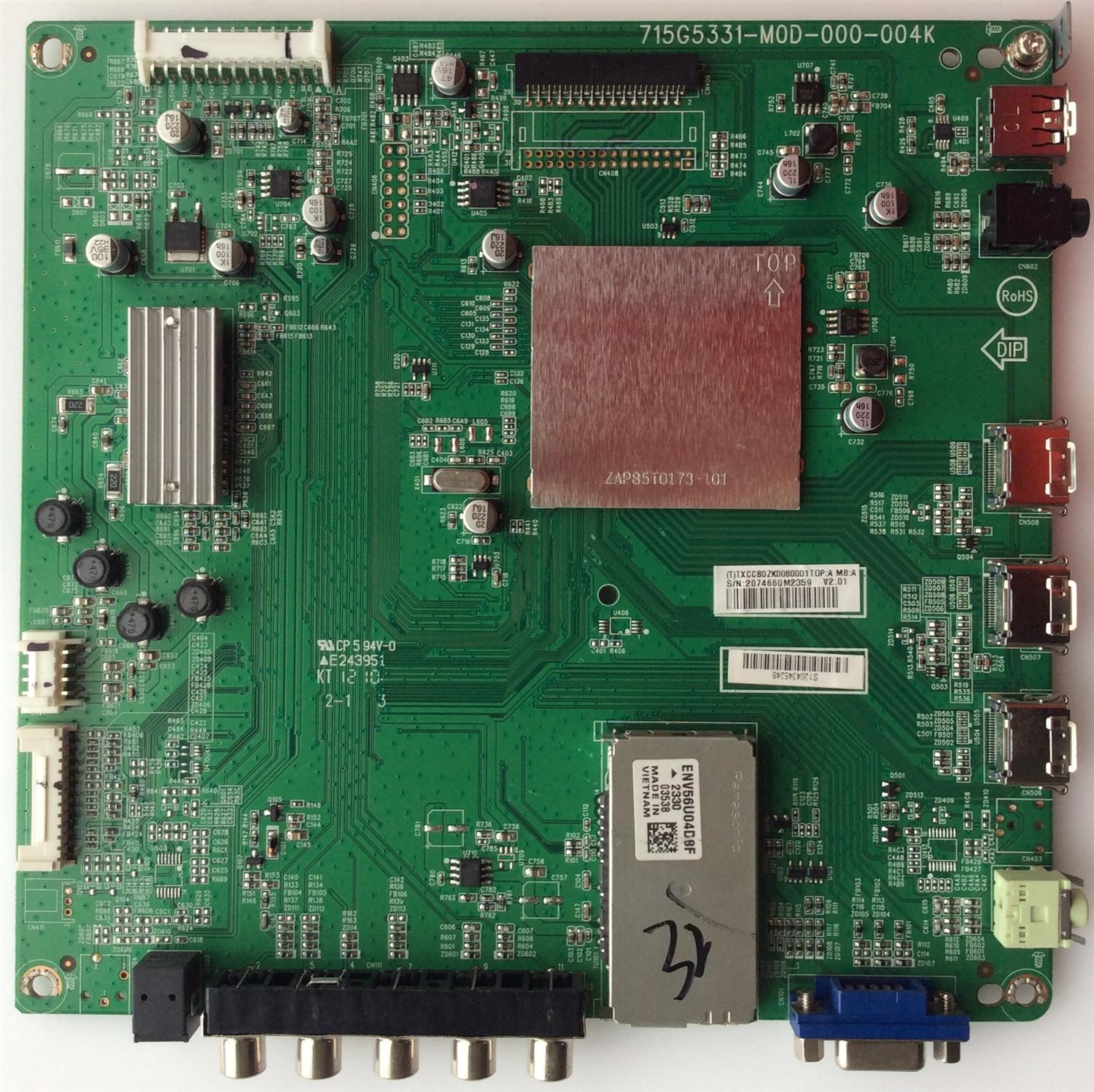 MAIN / INSIGNIA CBPFTXCCB0ZK008 / 715G5331-M0D-000-004K / TXCCB0ZK008 / TXCCB0ZK0080001 / MODELO NS-32E320A13