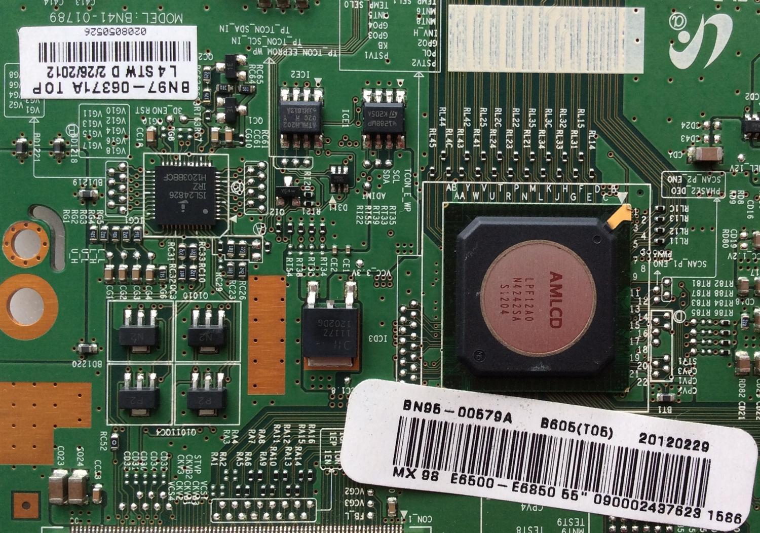 T-CON / SAMSUNG BN95-00579A / BN41-01789A / BN97-06371A / PARTE SUSTITUTA BN95-00579B / PANEL LTJ550HW08-V / MODELOS UN55ES6500FXZA TS01 / UN55ES6550FXZA / UN55ES6580FXZA / UN55ES6600FXZA / UN55ES6820FXZA - Imagen 3