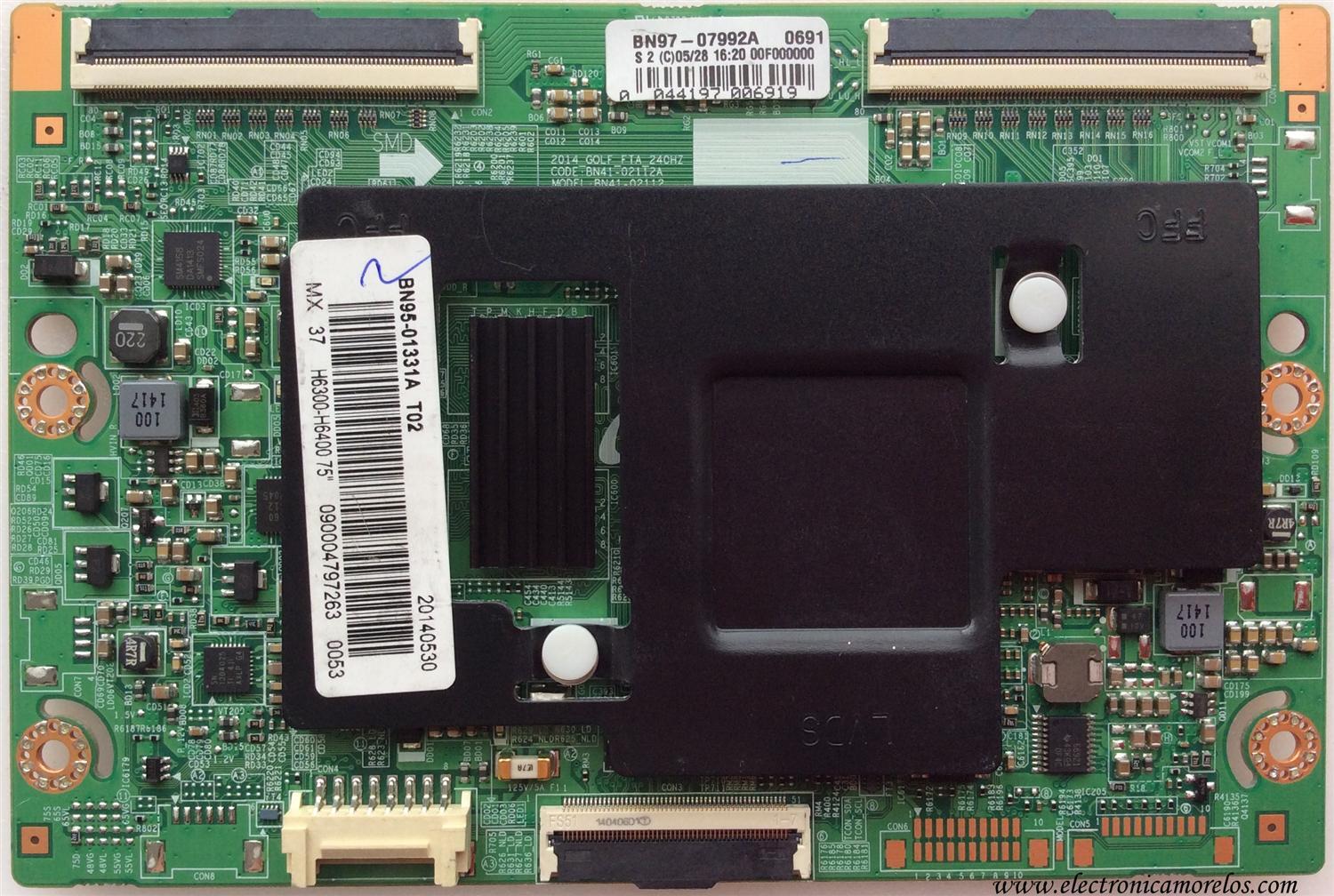 T-CON / SAMSUNG BN95-01331A / BN97-07992A / BN41-02112A / MODELO UN75H6300AFXZA / UN75H6350AFXZA / LH75DMDPLGA/ZA / PANEL CY-GH075CSLV1H 
