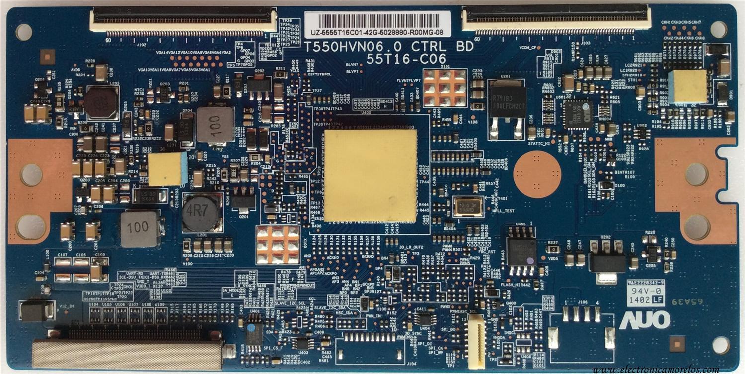 T-CON PARA TV SONY BRAVIA / NUMERO DE PARTE 5555T16C01 / T550HVN06.0 / 55.55T16.C01 / 55T16-C06 / 55T16 C06 / PANEL T550HVN05.0 / MODELO KDL-55W800B