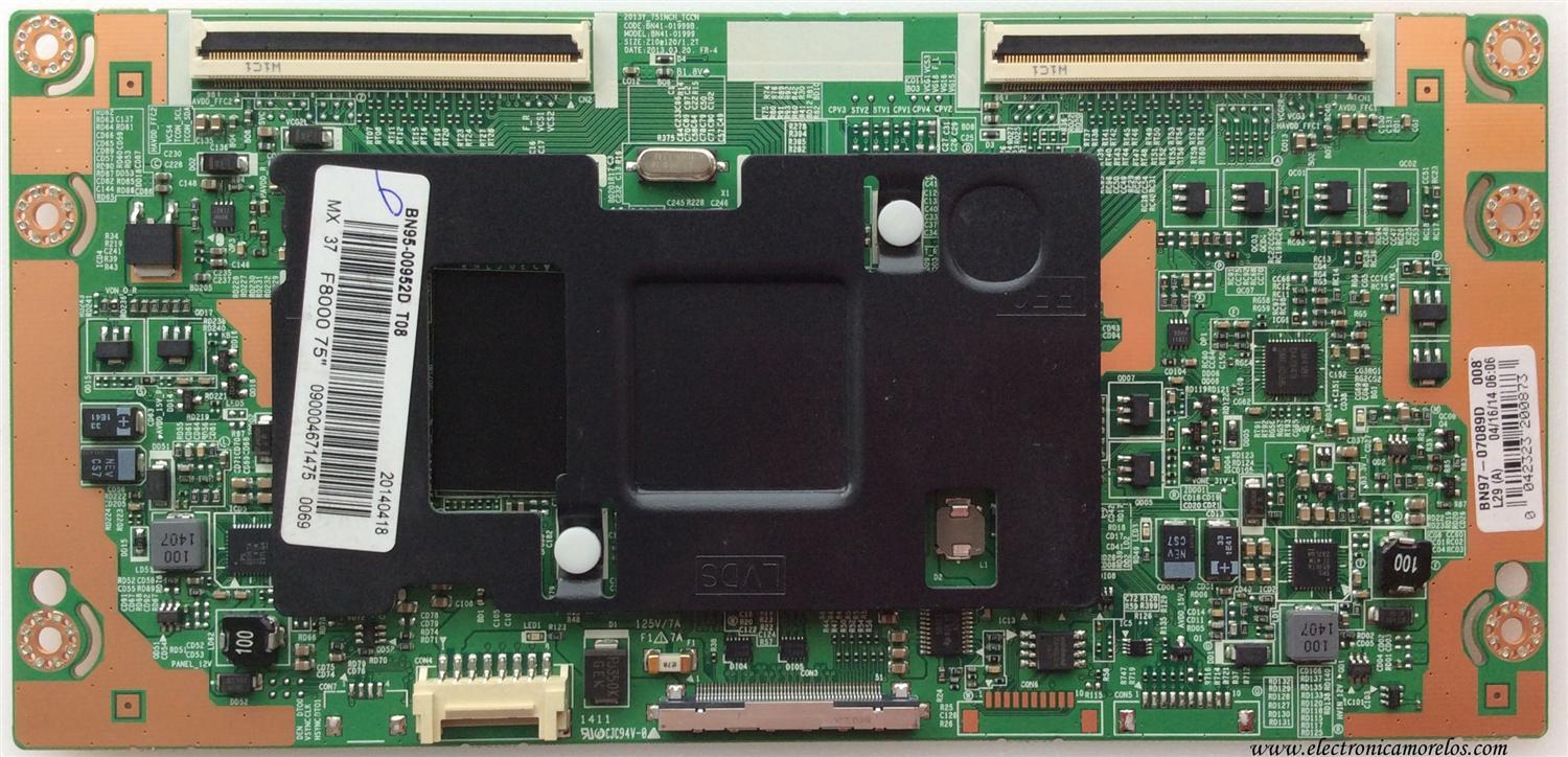 T-CON PARA TV SAMSUNG / NUMERO DE PARTE BN95-00952D / BN97-07089D / BN41-01999B / PANEL CY-GF750CSLV9H / MODELOS LH75EDCPLBC/ZA / LH75MECPLGA/ZA / UN75JU641D / UN75F6300 / UN75F6400 / UN75F7100 / UN75F8000 / UN75F6300AFXZA UH02 / UN75JU641DFXZA UD04
