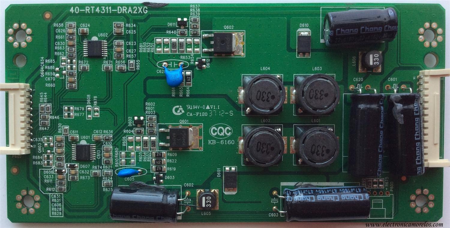 LED DRIVER PARA TV SANYO / NUMERO DE PARTE 8TL08-RT421C / 40-RT4311-DRA2XG / PANEL LVF400NE2L / MODELO FVM4012 P40142-01