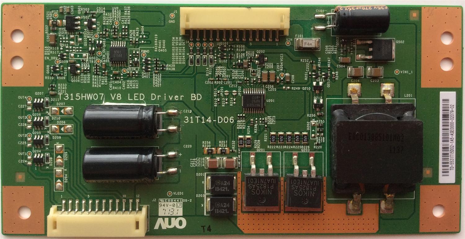 LED DRIVER / INSIGNIA 55.31T15.D02 / 5531T15D02 / T315HW07 V8 / 31T14-D06 / SUSTITUTAS 55.31T14.D02 / 55.37T07.D01 / PANEL`S T315XW06 V.3 / T315HW07 V.8 / MODELOS NS-32E740A12 / 32LV2500-UA / E320PV-FHD8HW07V8