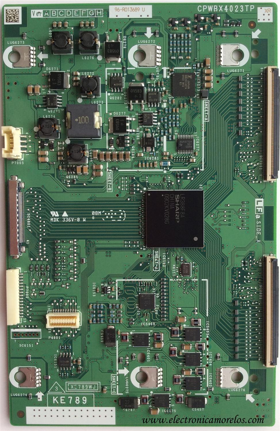 T-CON / SHARP CPWBX4023TPXR / CPWBX4023TP / KE789 / XE789WJ / XR / MODELO LC-46D85UN	