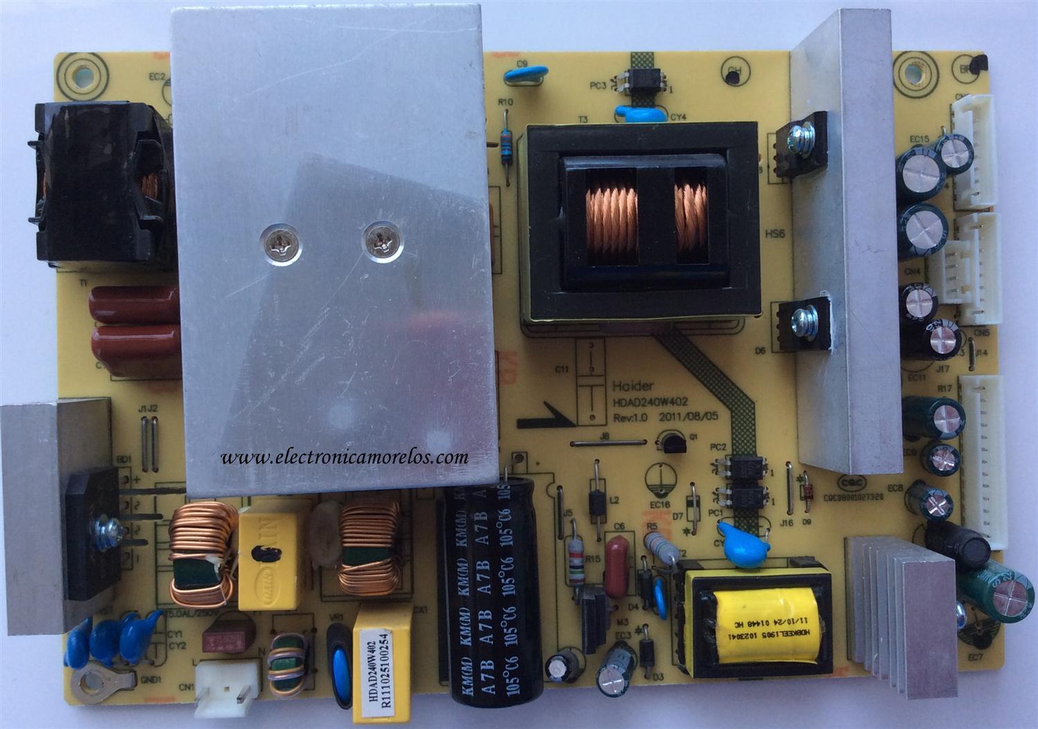 FUENTE DE PODER / WESTINGHOUSE HDAD240W402 V.3 / HDAD240W402 / R110251 / MODELO VR-4625 TW-64871-S046F	
