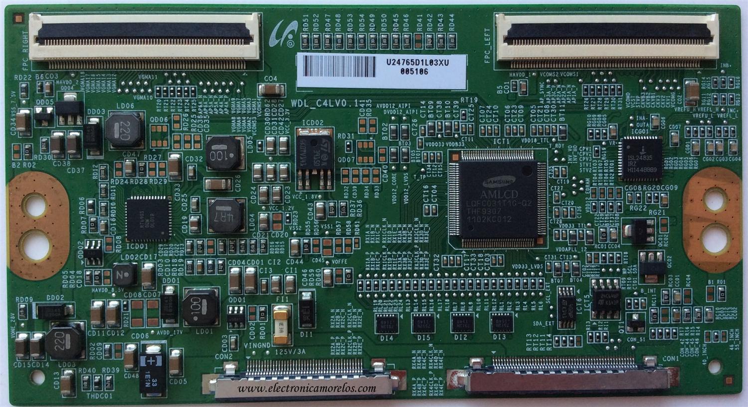 T-CON / SONY LJ94-24765D / 24765D / WDL_C4LV0.1 / MODELO KDL-46EX640	