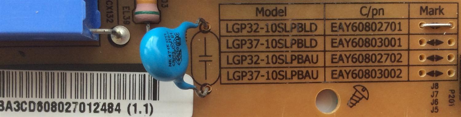 FUENTE DE PODER /  LG EAY60802701 / 60802701 / LGP32-10SLPBLD / B12907270110 / PANEL LC320EUH (SC)(A1) / MODELOS 32LE5300 / 32LE5400 / 32LE5400-UC / 32LE5400-UC.AUSWLHR / 32LE5400-UC.AUSWLNR / 32LE5300-UC.AUSWLUR - Imagen 2