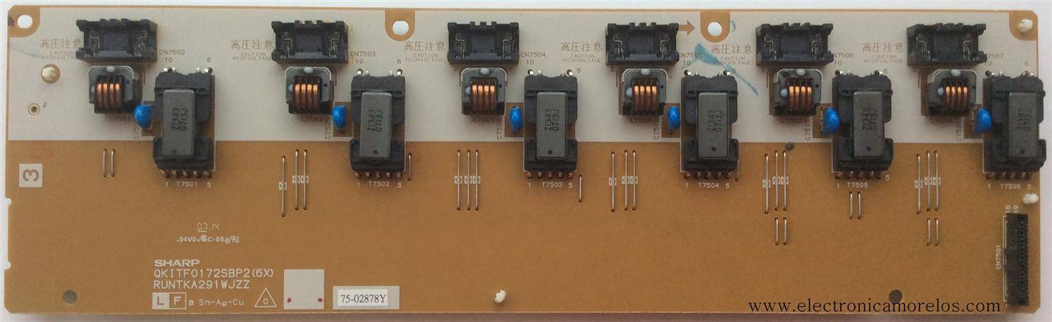 BACKLIGHT INVERSOR 3 / SHARP RUNTKA291WJZZ / QKITF0172SBP2(6X) / MODELO LC-46D82U	