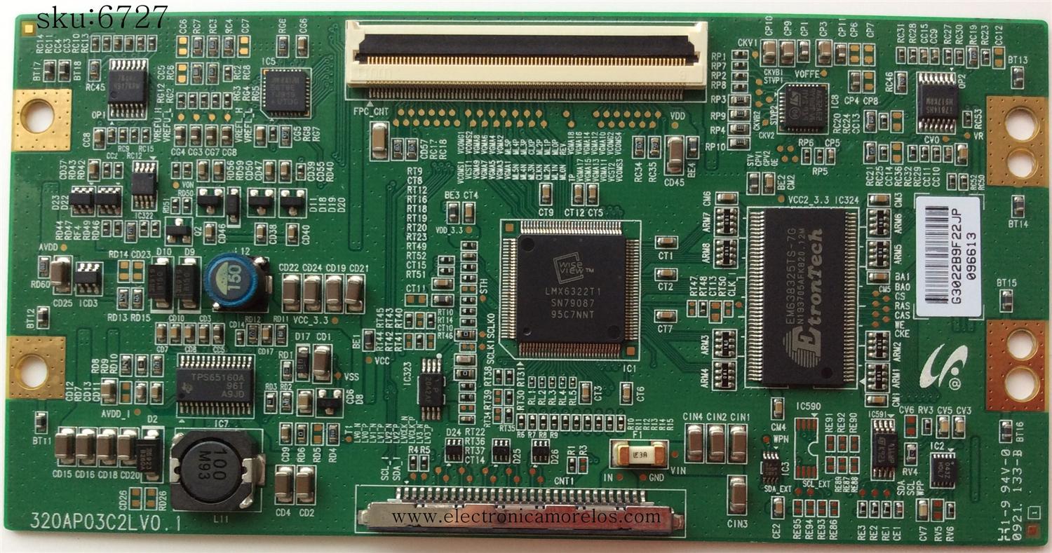 T-CON / INSIGNIA LJ94-03022B / 320AP03C2LV0.1 / 3022B / MODELOS NS-LDVD32Q-10A / TF-TV3217 / LCD32HDF / L32HD31R / X32/69E-GB-TCUP-UK / PARTES SUSTITUTAS LJ94-03120B / LJ94-02933D /  LJ94-02933G / LJ94-02933J / LJ94-02933A / LJ94-03077A PANEL 	LTA320AP02