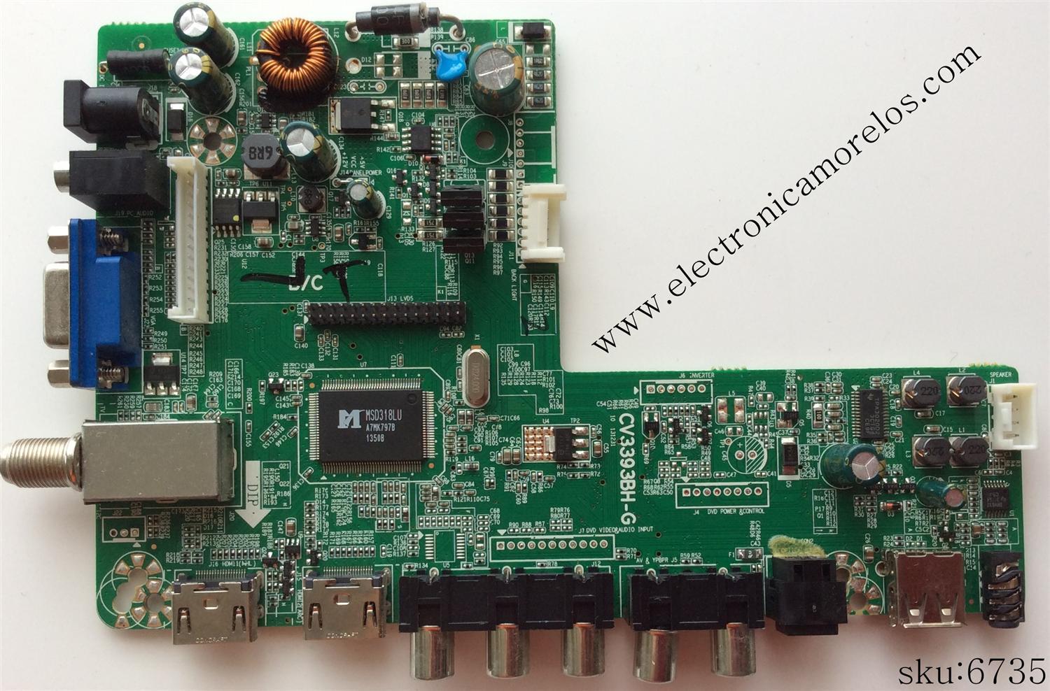 MAIN / INSIGNIA SMT140407-36729 / CV3393BH-G / SMT140407-40871 / PANEL SM315TCA10 D0307 / DISPLAY TS3151A05-5 / MODELO NS-32D311NA15SMT140407-36729 - INSIGNIA