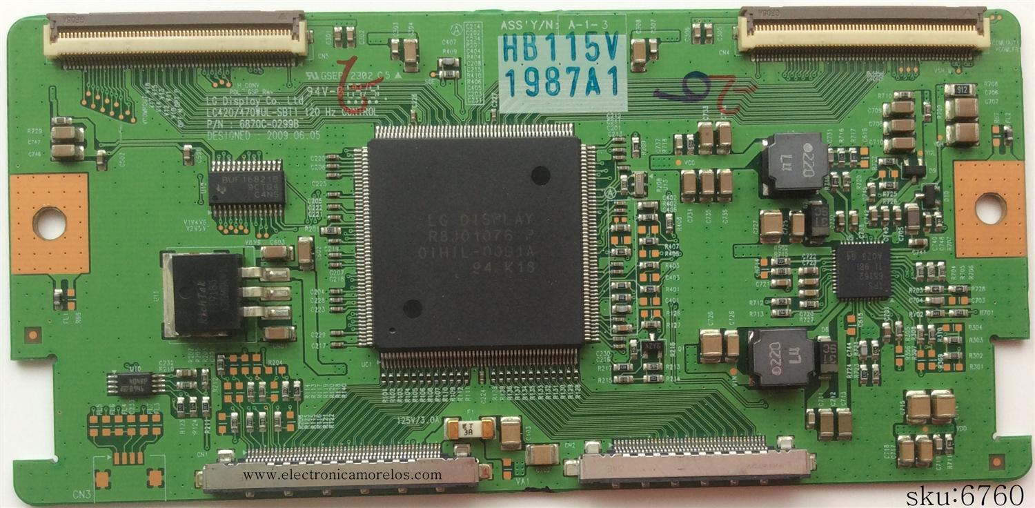 T-CON / LG 6871L-1987A / 6870C-0299B / LC420/470WUL-SBT1_120 / 1987A / MODELO 42SL90-UA	