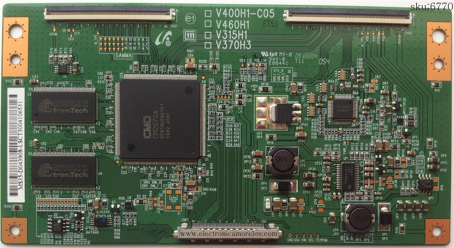 T-CON / SAMSUNG 35-D043908 / V400H1-C05 / V460H1 / V315H1 / V370H3 / MODELO LE40B530P7WXXC	