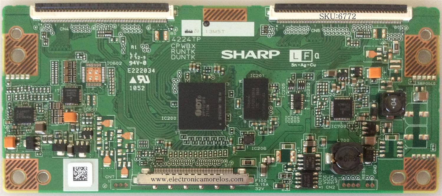 T-CON / RCA RUNTK4224TPZU / DUNTK4224TPZU / CPWBX4224TPZU / CPWBX4224TP / RUNTK4224TP / DUNTK4224TP / CPWBX / RUNTK / DUNTK / 4224TP / ZU / MODELO 46LA45RQ / UW40TC1W TW-66411-U040B	