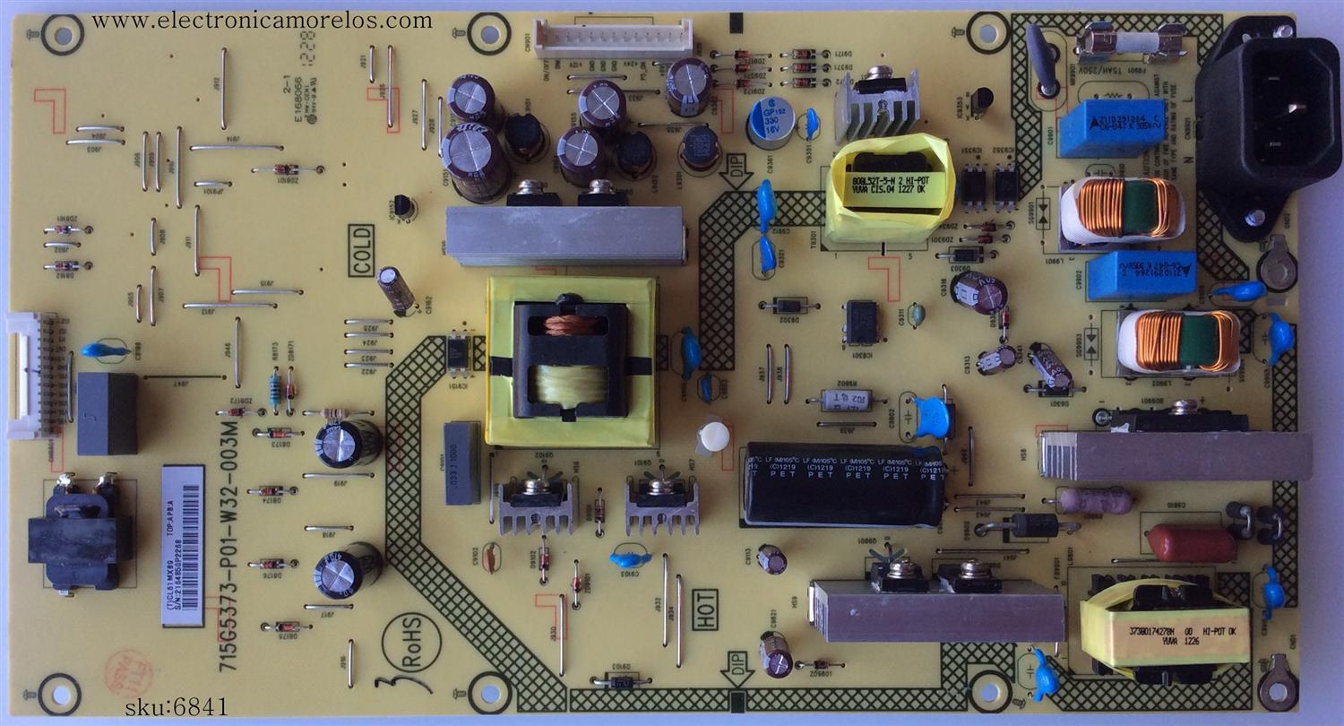 FUENTE DE PODER / INSIGNIA PWTVCL61MXB9 / CL61MXB9 / 715G5373-P01-W32-003M / PANEL T320XVN02.0 / MODELO NS-32L121A13