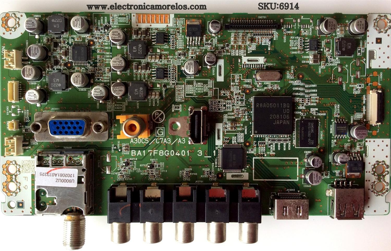 MAIN PARA TV EMERSON A1AF9UT / BA17F8G0401 3_1 / PANEL UK32AXL  / DISPLAY UK32AXZ / MODELO LC320EM2 ME3