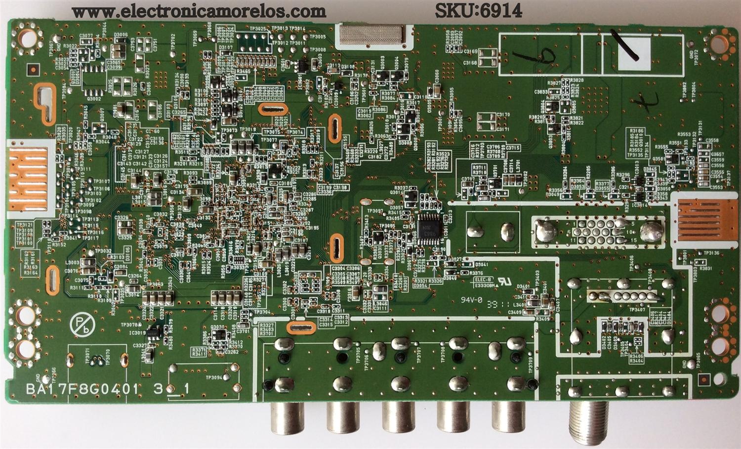 MAIN PARA TV EMERSON A1AF9UT / BA17F8G0401 3_1 / PANEL UK32AXL  / DISPLAY UK32AXZ / MODELO LC320EM2 ME3 - Imagen 2