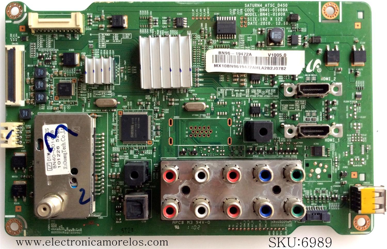 MAIN / SAMSUNG BN96-19472A / BN41-01608A / SUSTITUTA BN94-04777A / MODELO PN51D440A5DXZA N410	
