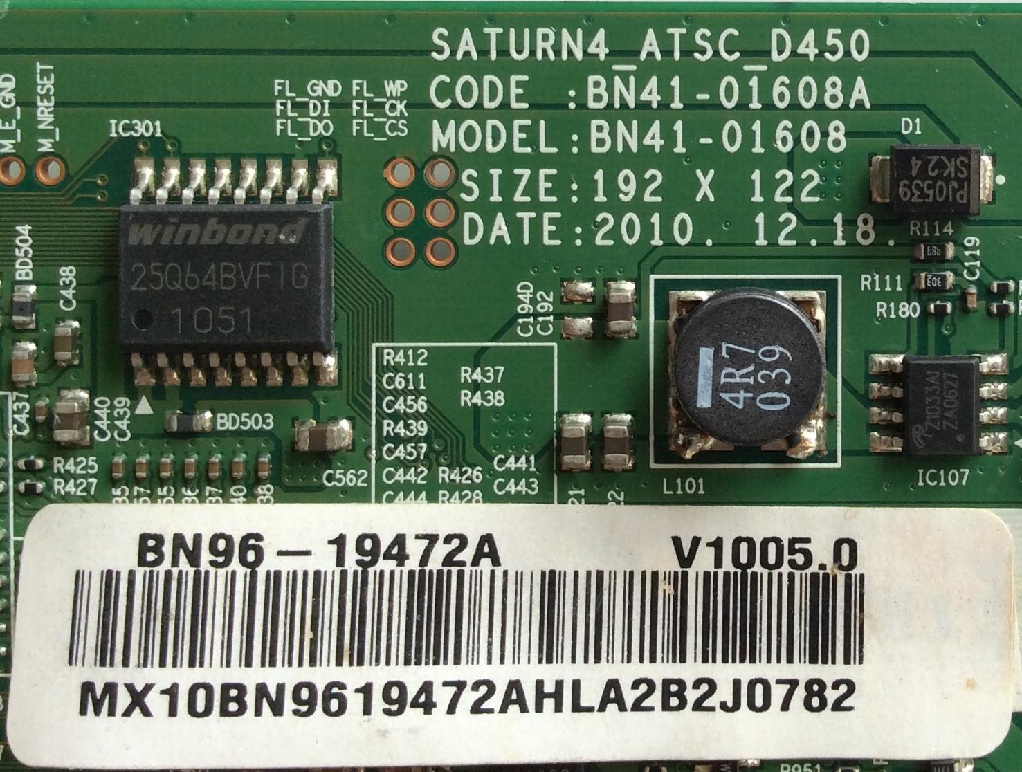 MAIN / SAMSUNG BN96-19472A / BN41-01608A / SUSTITUTA BN94-04777A / MODELO PN51D440A5DXZA N410	 - Imagen 2