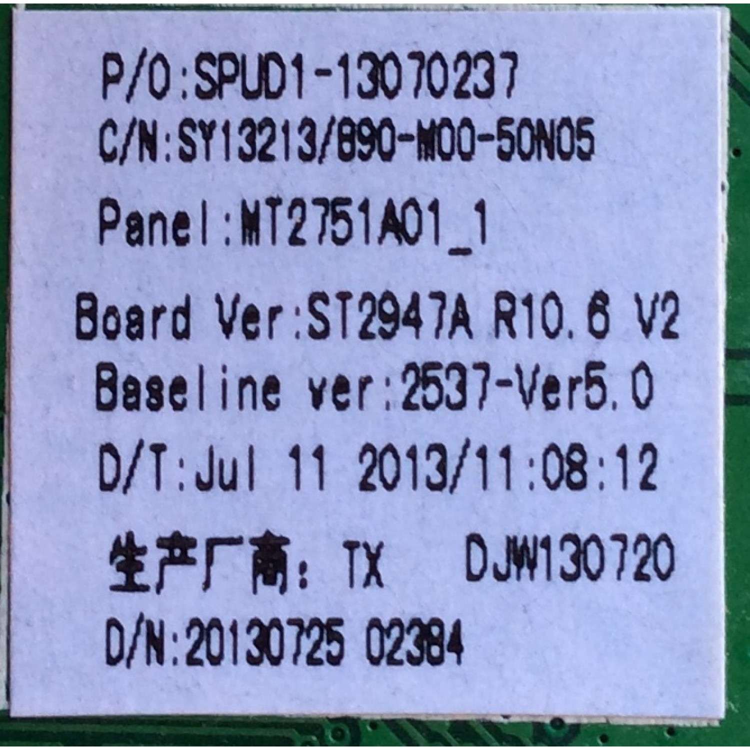 MAIN / ELEMENT SY13213 / SPUD1-13070237 / 890-M00-50N05 / ST2947A_R10.6_NEW / MODELO ELEFT281	 - Imagen 2