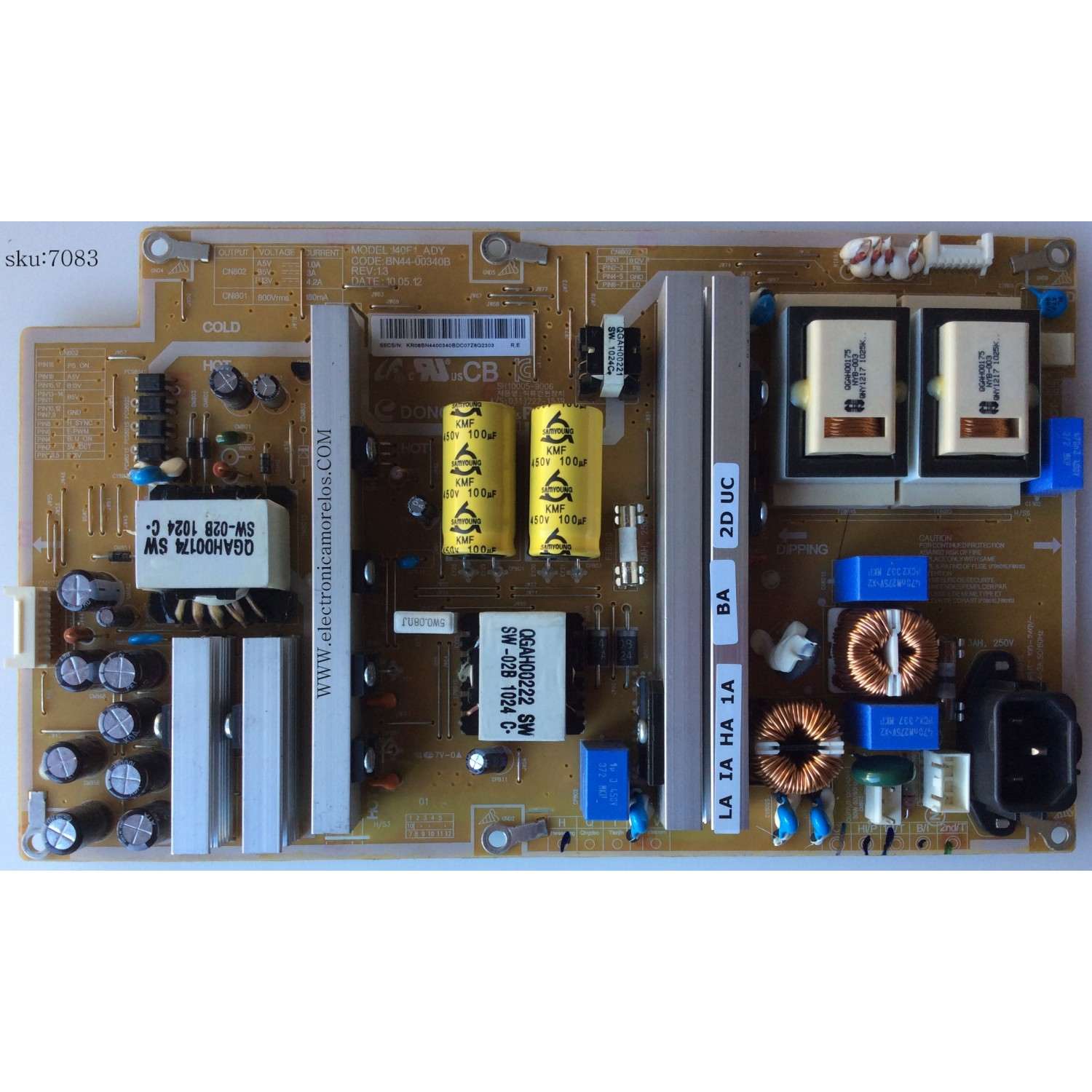FUENTE DE PODER PARA TV SAMSUNG / NUMERO DE PARTE BN4400340B / BN44-00340B / I40F1_ADY / SH10005-9006 / SUSTITUTAS BN4400340A / BN4400417A / PANEL LTF400HF16-A02 / MODELOS LN40C630K1 / LE40C530F1WXXU SQ01 / LN40C670M1FXZA / MAS MODELOS EN DESCRIPCIÓN