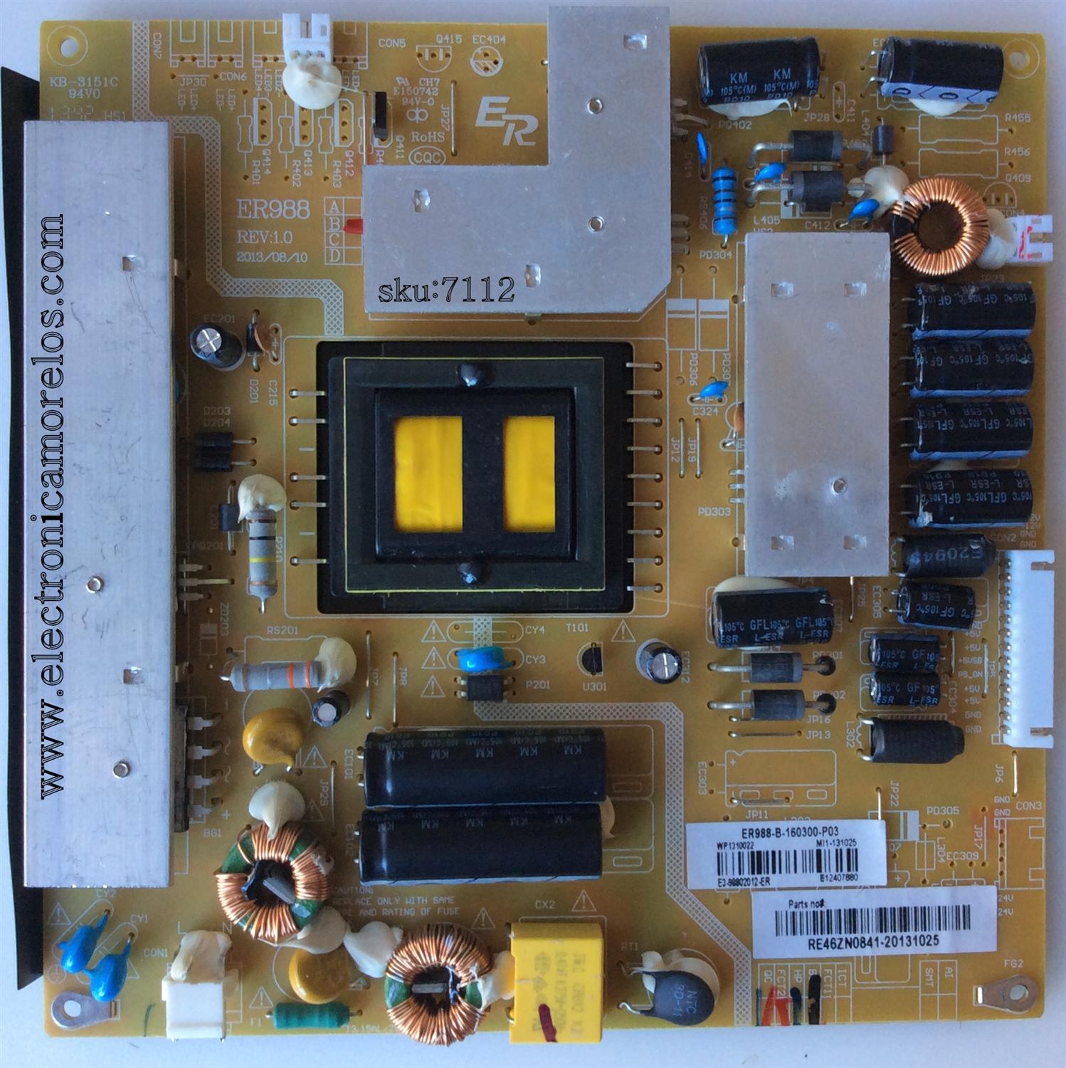 FUENTE DE PODER / RCA RE46ZN0841 / ER988 / MODELO LED39B45RQ	