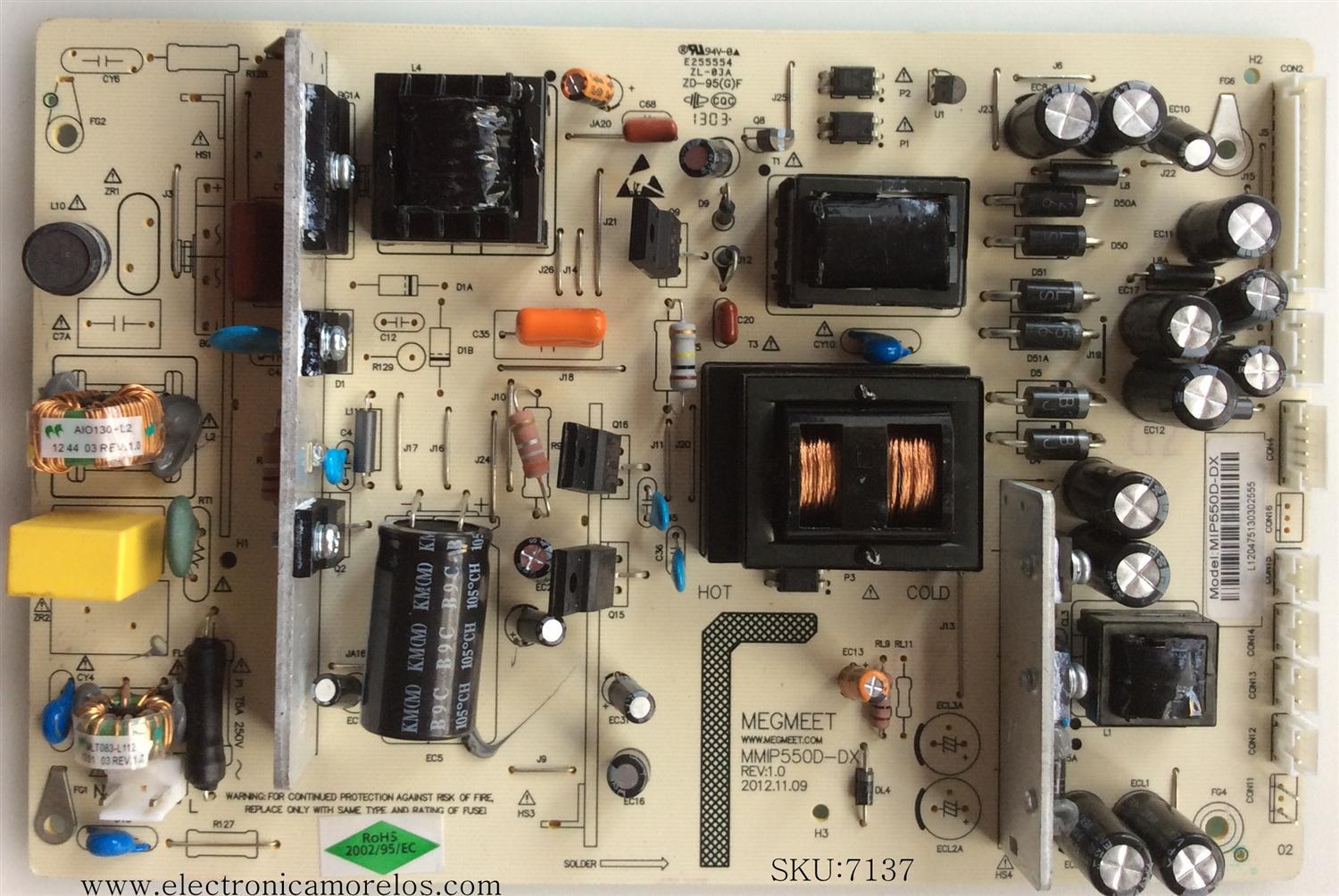 FUENTE DE PODER / WESTINGHOUSE MIP550D-DX / MMIP550D-DX / MODELO DW50F1Y1 TW-74301-A050A	