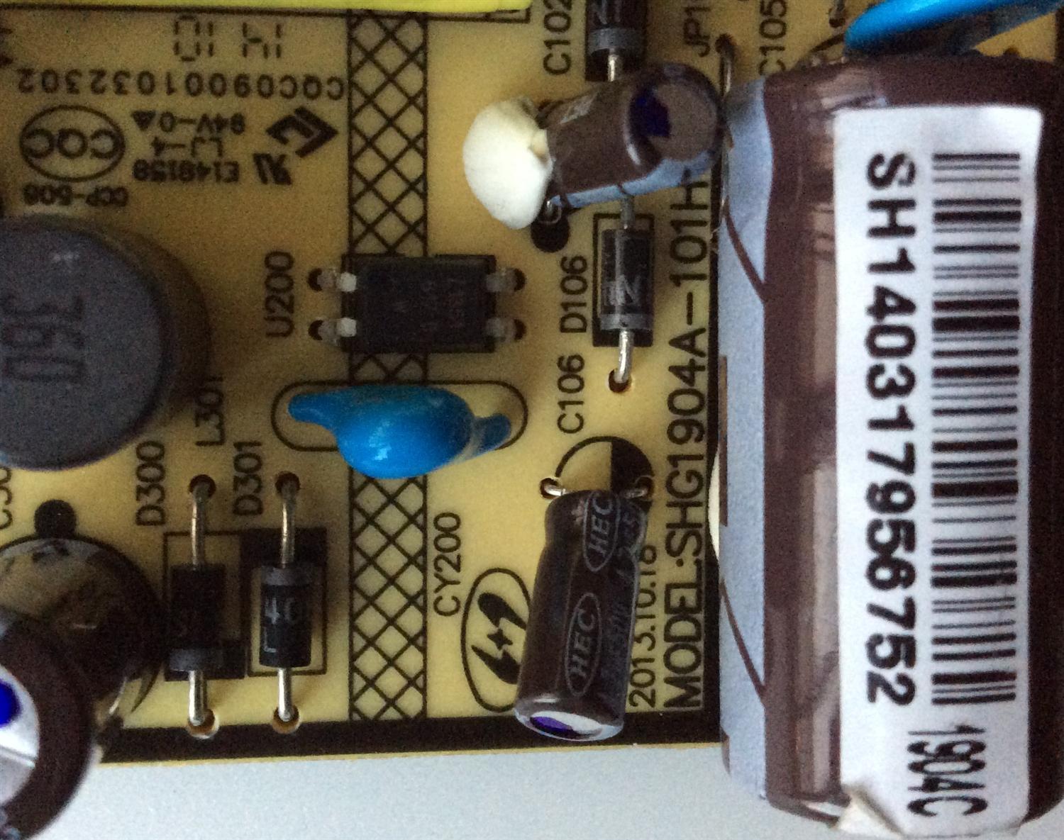 FUENTE DE PODER PARA TV TCL / NUMERO DE PARTE 81-PBE019-PW4 / SHG1904A-101H / CQC09001032302 / DLBB260 / SH14031795 - Imagen 2